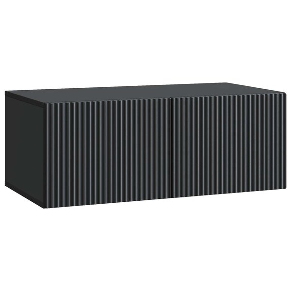 vidaXL Meuble TV mural 78 5 x 41 x 30 cm Noir Bois d'ingénierie