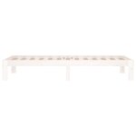 vidaXL Cadre de lit Blanc Bois massif 75x190 cm Petit simple