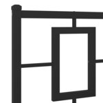 vidaXL Cadre de lit métal avec tête de lit noir 140x200 cm