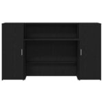 vidaXL Bureau de réception chêne noir 180x50x103 5cm bois d'ingénierie
