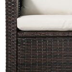 vidaXL Salon de jardin 5 Pièces avec coussins résine tressée marron