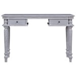 Bureau table poste de travail meuble d'ordinateur informatique étude 115 x 50 x 78 cm bois d'acajou massif gris 02_0023374