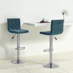 vidaXL Tabourets de bar lot de 2 bleu velours