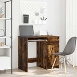 vidaXL Bureau chêne fumé 86x49x76 cm bois d'ingénierie