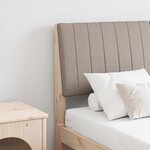 vidaXL Tête de lit capitonnée Taupe 140 cm Pin massif