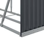 vidaXL Porte-bûches anthracite 300x45x100 cm acier galvanisé