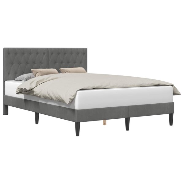 vidaXL Cadre de lit avec tête de lit Gris foncé 160 x 200 cm Velours