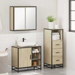 vidaXL Ensemble de meubles de salle de bain 3 Pièces chêne sonoma
