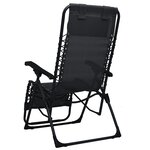 vidaXL Chaise pliable de terrasse Noir Textilène