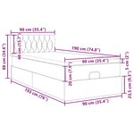 vidaXL Cadre de lit ottoman avec matelas marron foncé 90x190 cm tissu