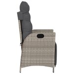 vidaXL Chaise inclinable de jardin avec repose-pied gris clair rotin