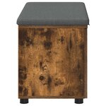 vidaXL Banc d'entrée avec coussin Chêne fumé 80 x 46 x 46 cm