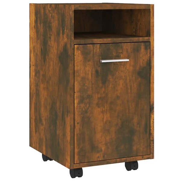 vidaXL Armoire appoint à roues Chêne fumé 33x38x60cm Bois d'ingénierie