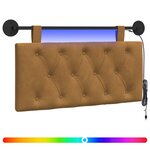 vidaXL Tête de lit suspendue Marron Velours