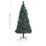 vidaXL Sapin de Noël artificiel pré-éclairé et support vert 240 cm PET