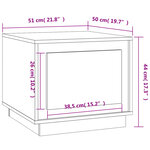 vidaXL Table basse noir 51x50x44 cm bois d'ingénierie
