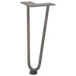 vidaXL Pieds en épingle à cheveux pour table basse 4 pièces Acier naturel 30 cm Acier massif