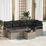 vidaXL Ensemble de canapé de jardin avec coussin 7 Pièces Gris clair