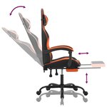 vidaXL Chaise de jeu avec repose-pied Noir et orange Similicuir