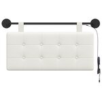 vidaXL Tête de lit suspendue Avec lumière LED Blanc Simili cuir