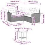 vidaXL Canapé de jardin avec table et coussins en forme de L beige