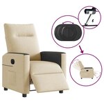 vidaXL Fauteuil inclinable électrique Crème Tissu