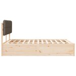 vidaXL Cadre de lit avec tête de lit rembourrée Taupe 140 x 190 cm