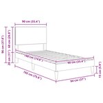 vidaXL Cadre de lit Gris foncé 90 x 190 cm Tissu en velours côtelé