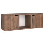 vidaXL Meuble TV Chêne fumé 88 5x27 5x30 5 cm Aggloméré