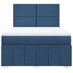 vidaXL Sommier à lattes de lit avec matelas Bleu 160x200 cm Tissu