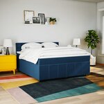 vidaXL Sommier à lattes de lit avec matelas Bleu 180x200 cm Tissu