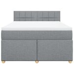 vidaXL Sommier à lattes de lit avec matelas Gris clair 140x190cm Tissu