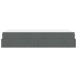vidaXL Cadre de lit avec matelas Gris foncé 90 x 190 cm tissu
