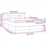 vidaXL Sommier à lattes de lit et matelas et LED gris clair 160x210cm velours