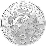 Monnaie en cupronickel 3 euro g 16 millésime 2023 luminous marine life swell shark