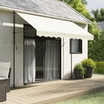 vidaXL Tissu de remplacement de cantonnière d’auvent rayure crème 3 m