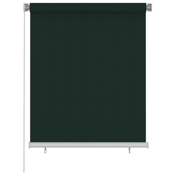 vidaXL Store roulant d'extérieur 120x140 cm Vert foncé PEHD
