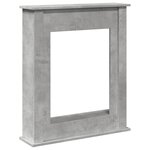 VidaXL Cadre de cheminée gris béton 75x20x87 5 cm bois d'ingénierie