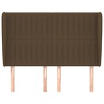 vidaXL Tête de lit avec oreilles Marron foncé 147x23x118/128 cm Tissu