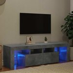 vidaXL Meuble TV avec lumières LED Gris béton 140x36 5x40 cm