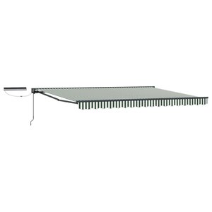 vidaXL Auvent rétractable électrique Vert Blanc Anthracite 5 × 3 5 m