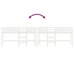vidaXL Lit mezzanine enfants échelle blanc 80x200 cm bois pin massif