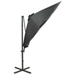 vidaXL Parasol déporté avec mât et lumières LED Anthracite 300 cm