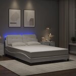 vidaXL Cadre de lit avec lumières LED blanc 140x200 cm similicuir