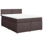 vidaXL Sommier à lattes de lit avec matelas Marron foncé 140x190 cm