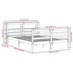 vidaXL Cadre de lit sans matelas blanc 135x190 cm bois de pin massif