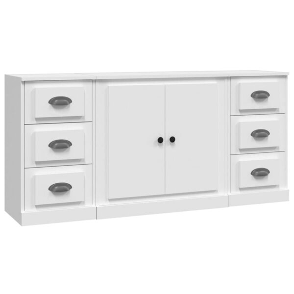 vidaXL Buffets 3 Pièces Blanc Bois d'ingénierie
