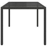 vidaXL Table de jardin pour repas Noir 190 x 90 x 75 cm Poly rotin