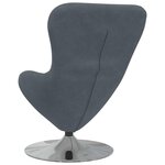vidaXL Fauteuil œuf Gris foncé 63 x 73 x 90 cm Velours