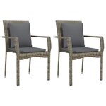 vidaXL Ensemble à manger de jardin 9 Pièces coussins gris résine tressée